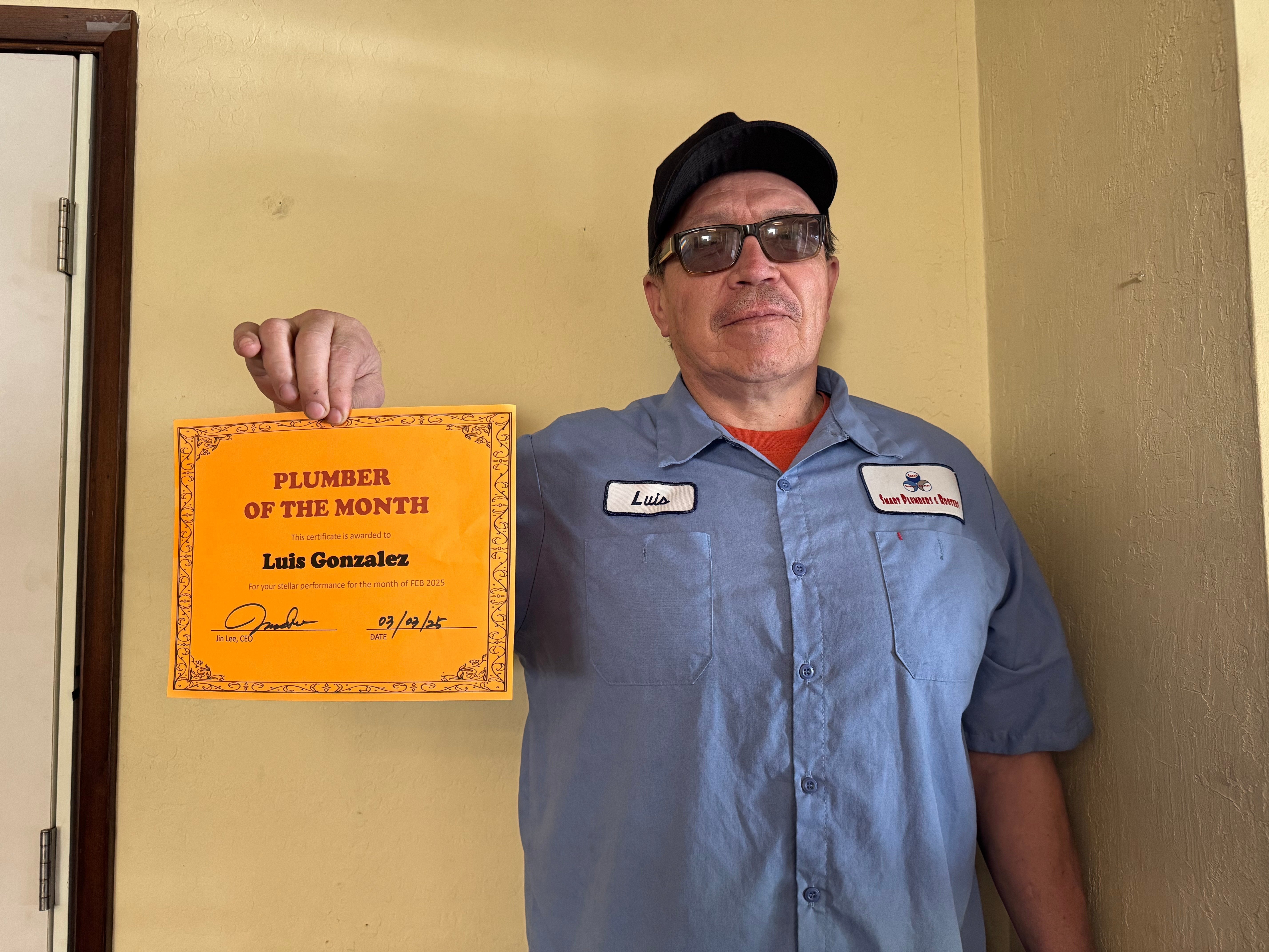 Plumber of the Month - Luis Gonzalez