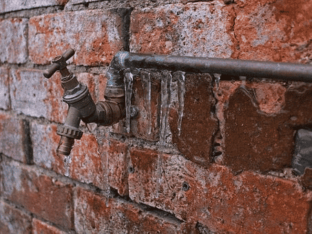 Picture of frozen pipes and taps